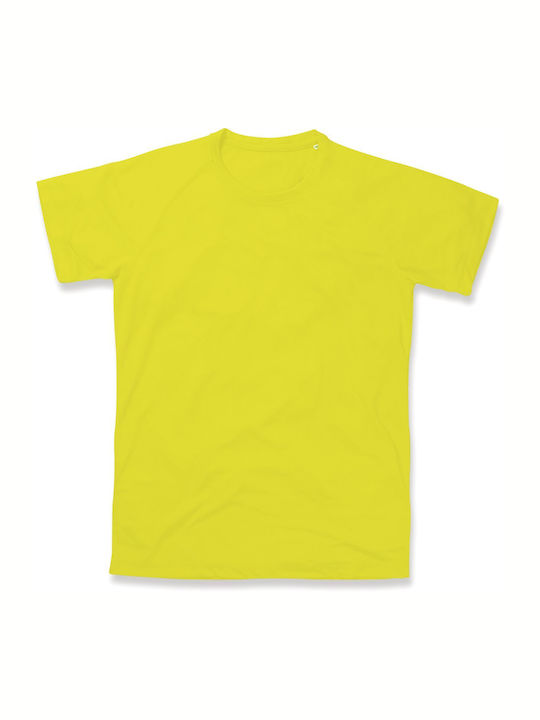 Stedman Active 140 Raglan Ανδρικό Διαφημιστικό T-shirt Κοντομάνικο Cyber Yellow