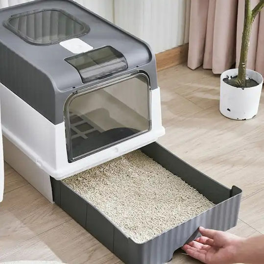 Katzentoilette Geschlossen mit Filter Schwarz L35 x B50 x H34cm