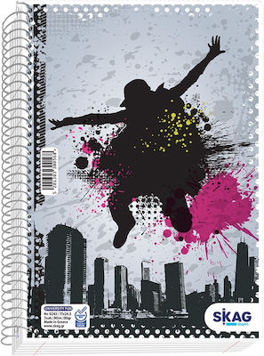 Skag Spiral Notebook Ruled 3 Subjects 1pcs (Μiscellaneous Designs)