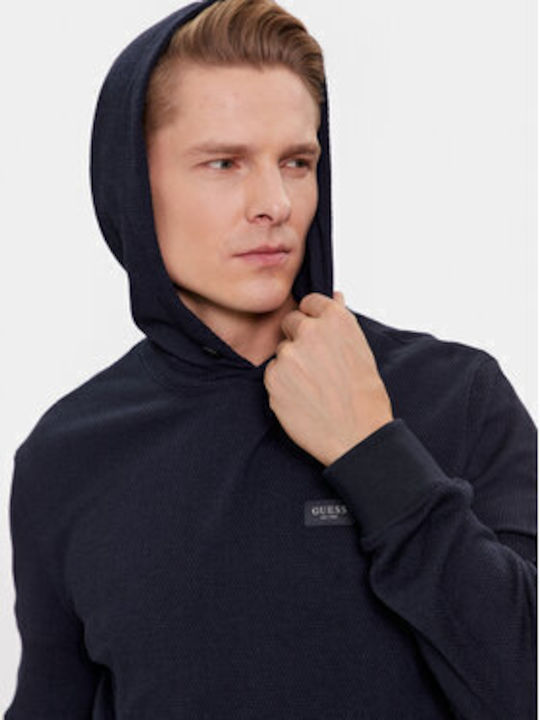 Guess Men's Sweatshirt with Hood Dark blue.