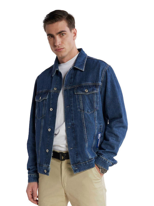 Karl Lagerfeld Men's Winter Denim Jacket Blue