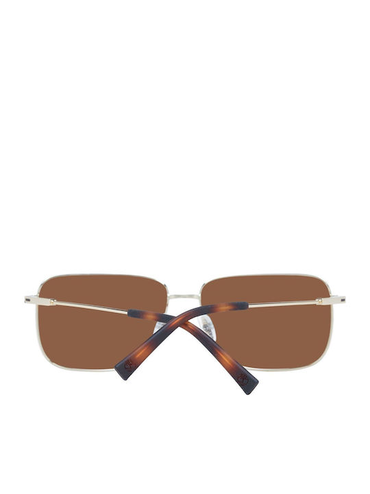 Timberland Men's Sunglasses with Gold Metal Frame and Brown Lens TB9290 32H