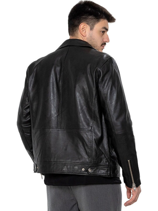 Leather Jacket Biker Black