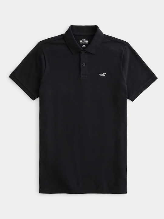 Hollister Hollister Ανδρική Μπλούζα Κοντομάνικη Polo Μαύρη