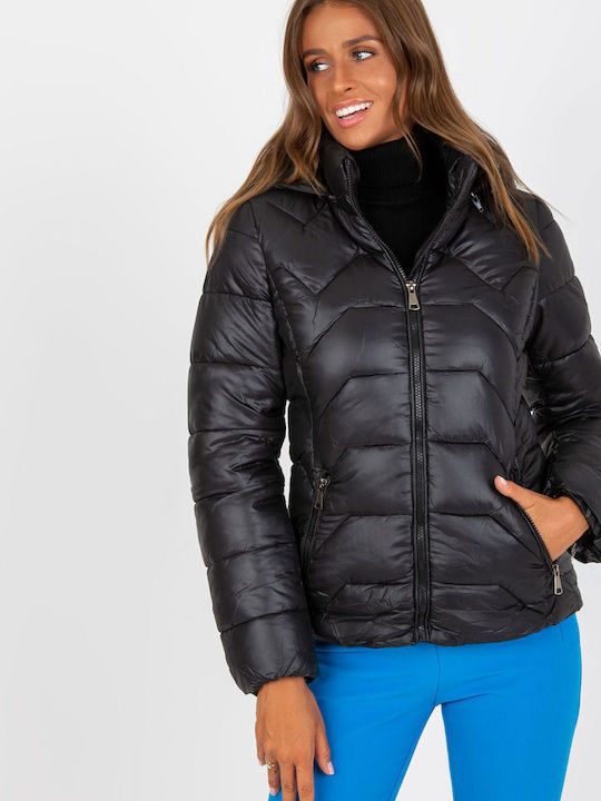 NM Women's Long Puffer Jacket for Winter with Hood Black