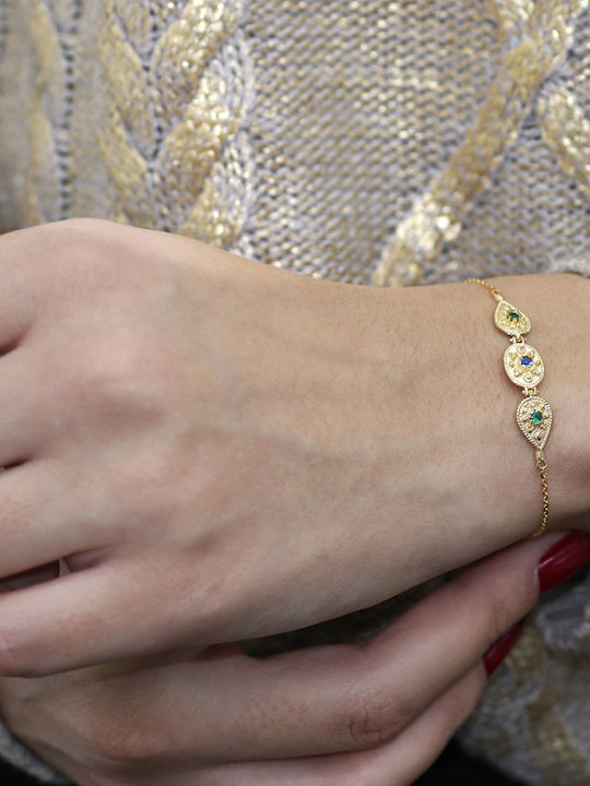 Armband mit Design Byzantinisch aus Gold mit Zirkonia