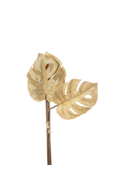 Branch with metallic fabric leaves 6pcs 57cm- N23859 - Bronze