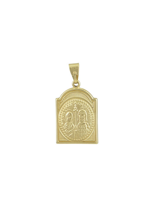 Pendant Kids Talisman Double Sided Constantine from Gold 9K N012.3Y.K9