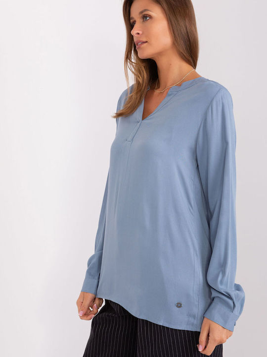 Sublevel Women's Blouse Long Sleeve Blue