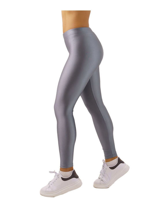 Women's Long Legging Shiny Gray