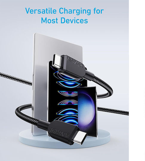 Anker Braided USB 2.0 Cable USB-C male - USB-C 240W Black 0.9m (A81D5H11)