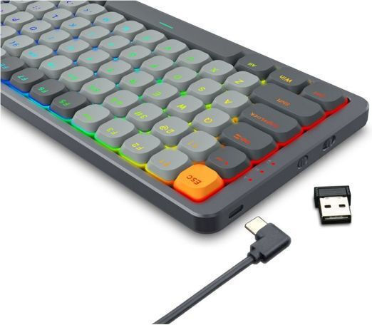 Redragon K652 Pro Ασύρματο Gaming Μηχανικό Πληκτρολόγιο 75% με Custom Red διακόπτες και RGB φωτισμό (Αγγλικό US)