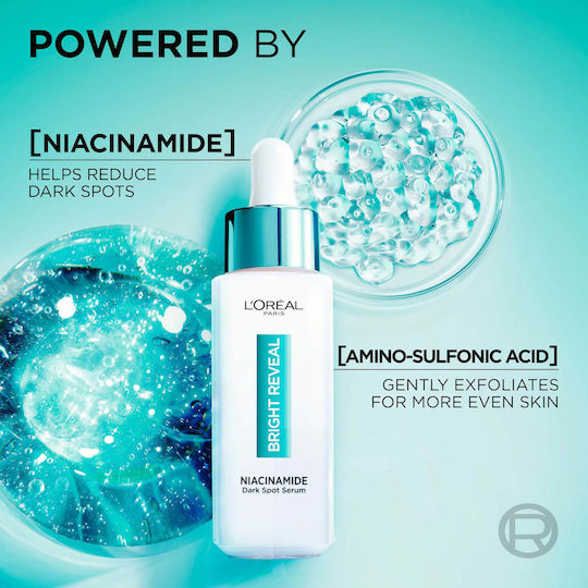 L'Oreal Paris Bright Reveal Αντιγηραντικό Serum Προσώπου με Νιασιναμίδη για Πανάδες & Ατέλειες 30ml