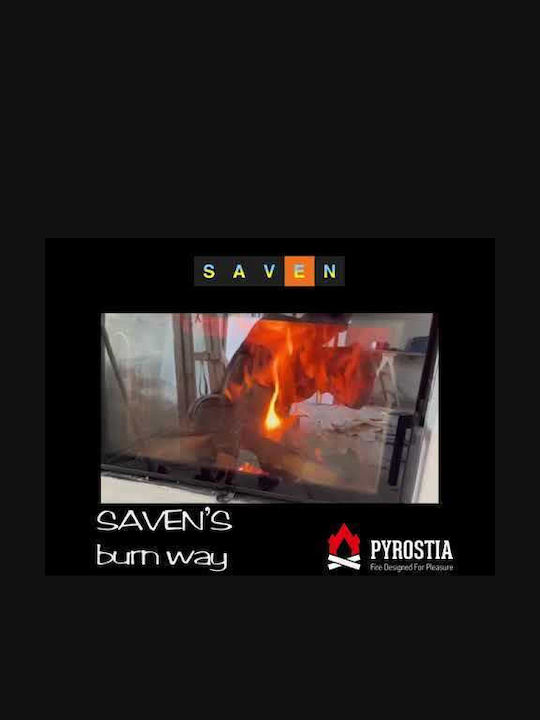 Saven Energy Eco Șemineu cu inserție Lemn 17kW Colțul din dreapta cu uși de cabinet Rezervor de expansiune închis Negru