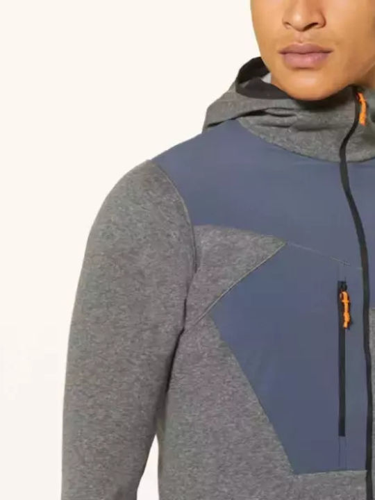 Puez 2 Dry Herren Fleecejacken mit Kapuze Grau