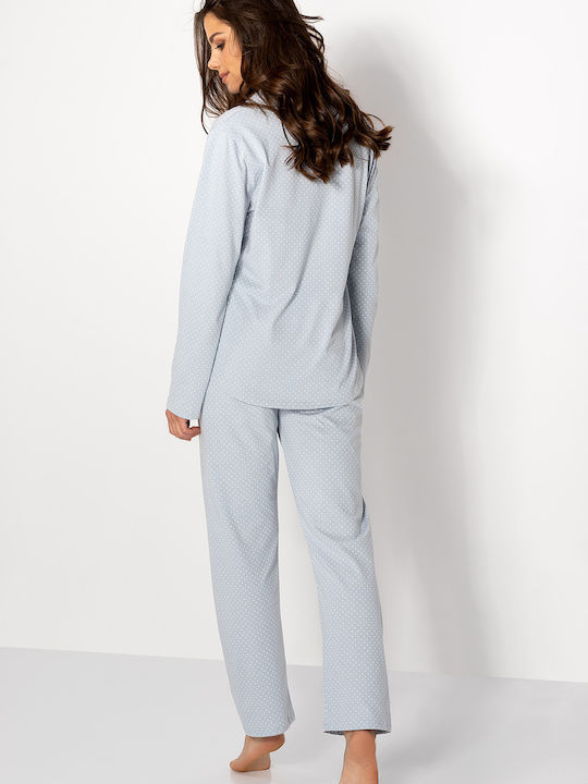 Momenti Per Me Set Winter Women's Pajamas Light Blue