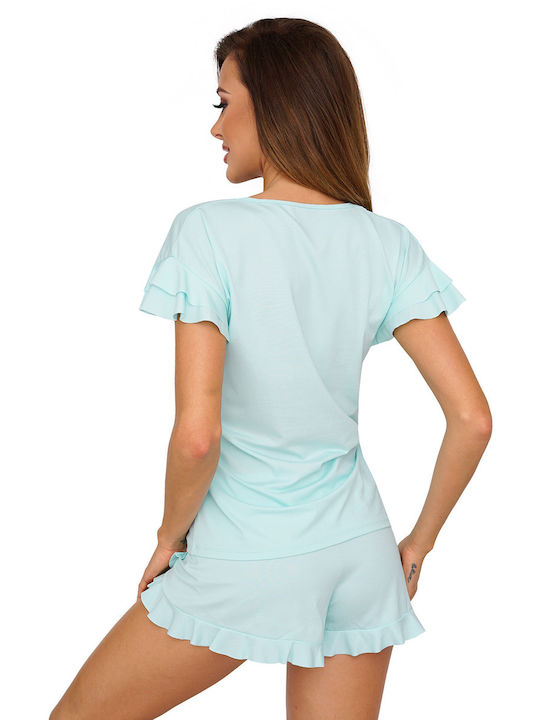 Donna Winter Women's Pyjama Set Cotton Turquoise