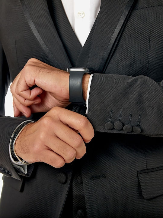 Summer Men's Groom's Suit with Vest Black