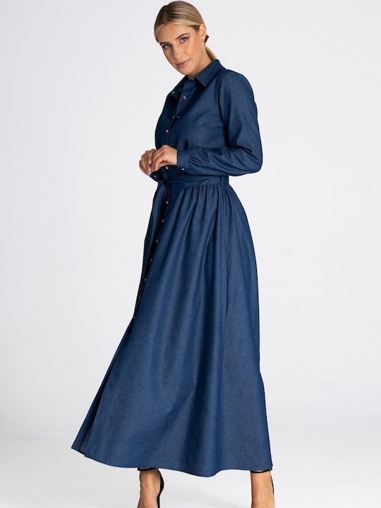 Figl Maxi Shirt Dress Dress Blue