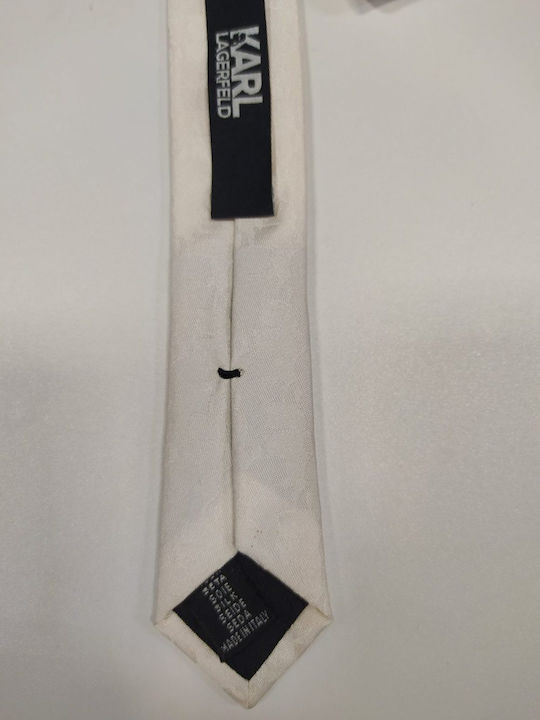 Karl Lagerfeld Herren Krawatte Monochrom in Weiß Farbe