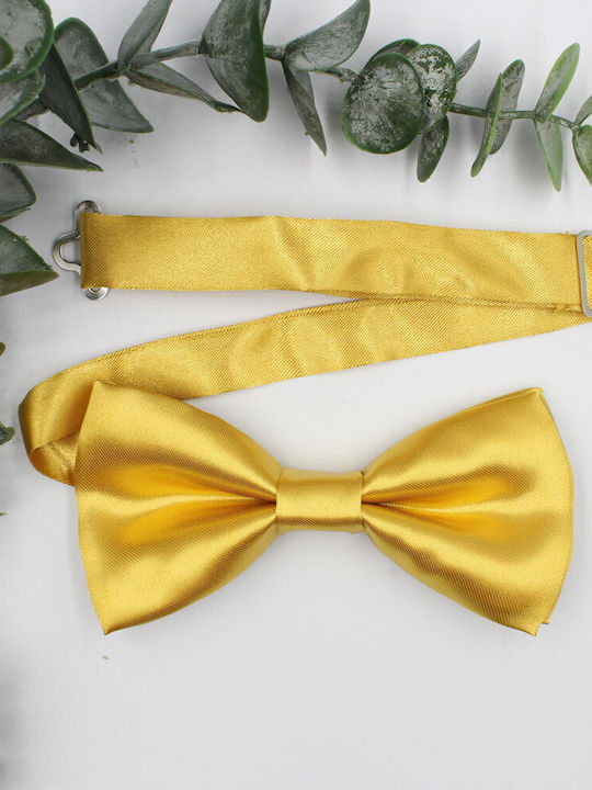 JFashion Silk Handmade Bow Tie Gold