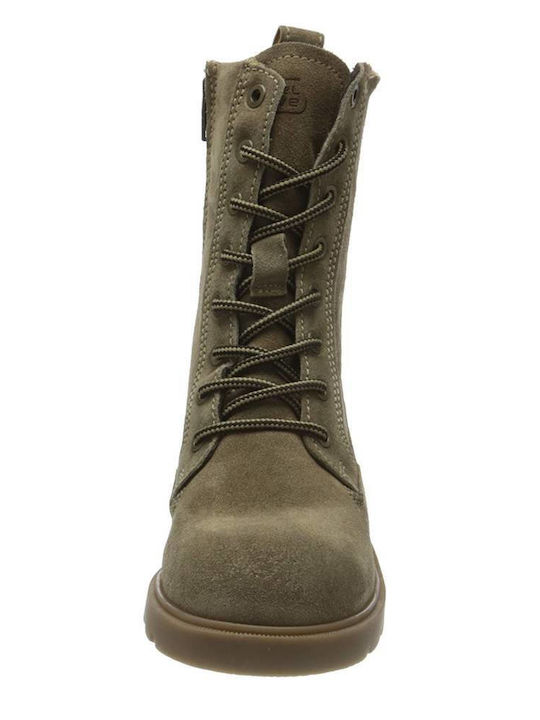 Camel Active Leder Damen Knöchelstiefel Khaki