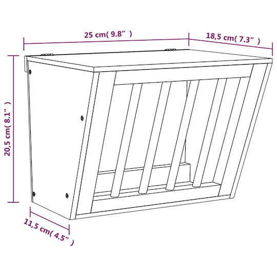 vidaXL Food Bowl for Dog & Cat 25x18.5x20.5cm