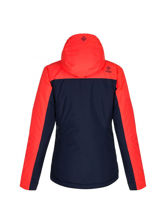 Kilpi Flip-W Dark Women's Short Sports Jacket Waterproof for Winter with Hood Navy Blue