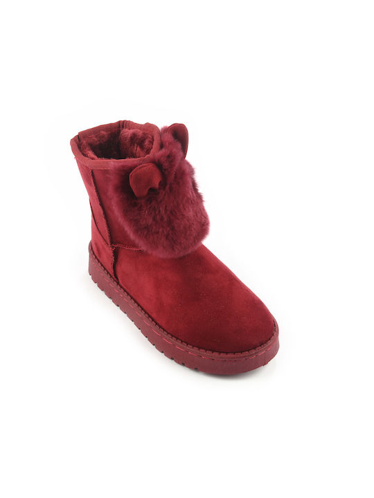 Fshoes Fshoes Kids PU Leather Boots Burgundy