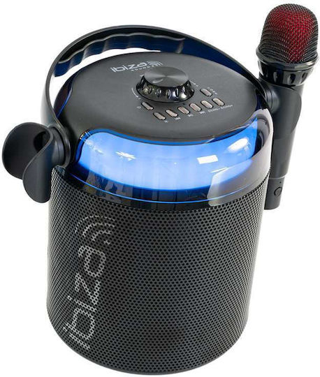 Ibiza Sound Karaoke Speaker with Wireless Microphones and Lighting Effects Karahome Black