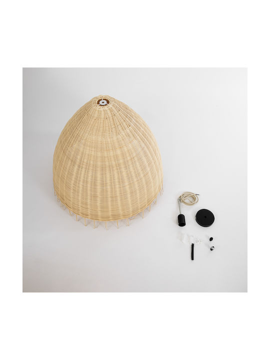 GloboStar Aquatic Pendant Light Beige Boho Grid with Socket E27 60x60cm
