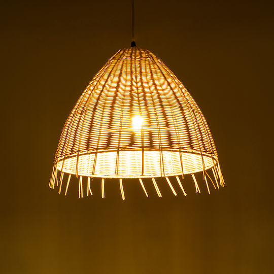 GloboStar Aquatic Pendant Light Beige Boho Grid with Socket E27 40x36cm