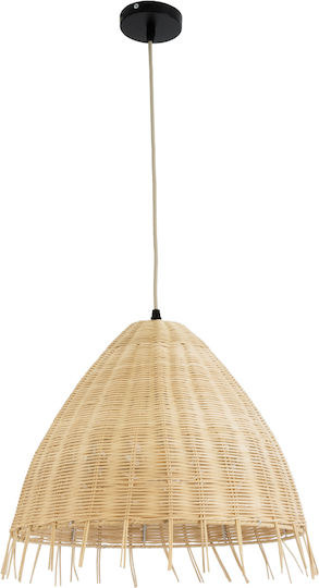 GloboStar Aquatic Pendant Light Beige Boho Grid with Socket E27 40x36cm