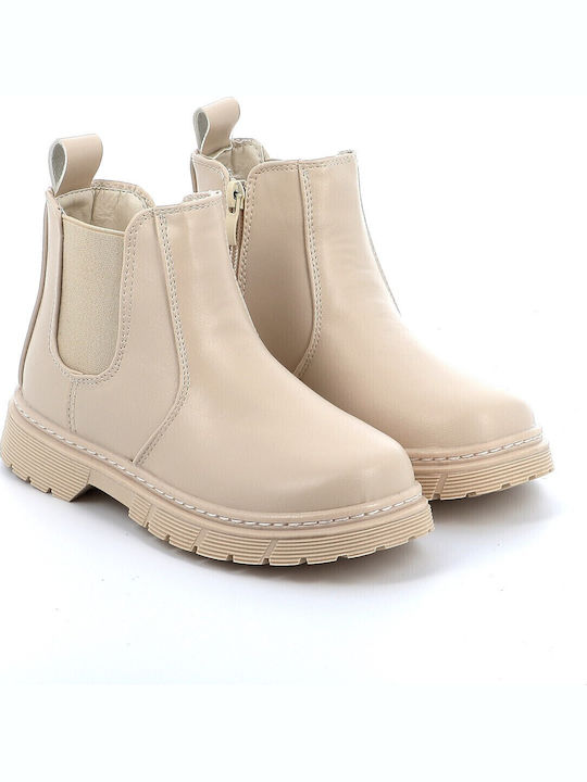 Kinderstiefeletten mit Reißverschluss Beige