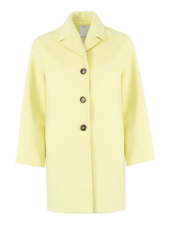 Women's Yellow Coat with Buttons