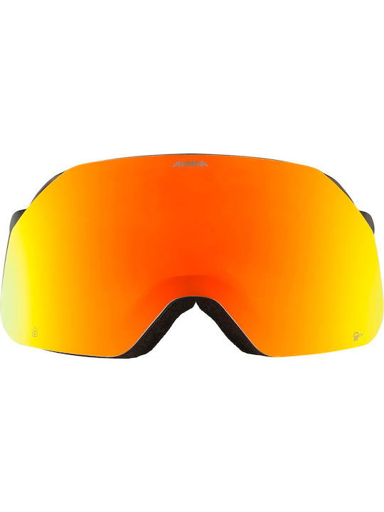 Alpina Masca de schi și snowboard Pentru adulți Negru cu Lentilă în culoarea Portocaliu