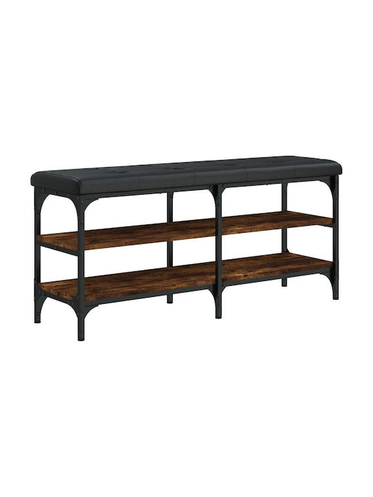 Mobilier de hol cu dulap pentru pantofi și bancă Smoked Oak 102x32x47buc