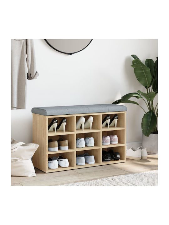 Entry Furniture with Shoe Rack & Bench Sonoma Oak 82x32x50cm