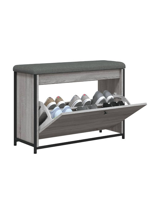 Entry Furniture with Shoe Rack & Bench Sonoma Gray 82x32x56cm