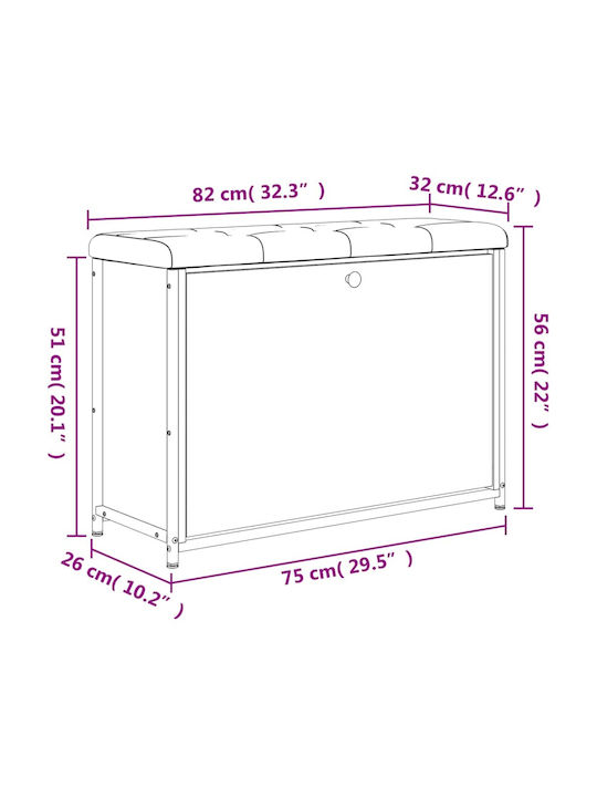 Entry Furniture with Shoe Rack & Bench Brown Oak 82x32x56cm