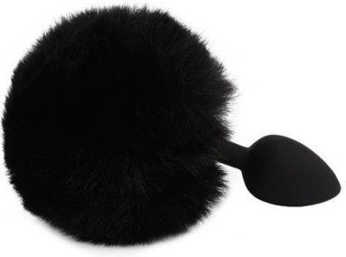 Chisa Novelties Bunny Tail Dop Anal Mici Neagră 6cm