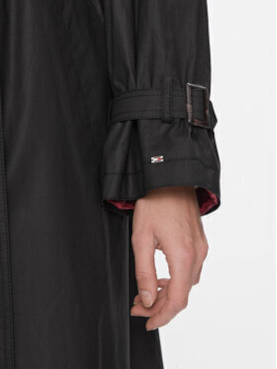 Femeie black Palton Oversized cu Curea