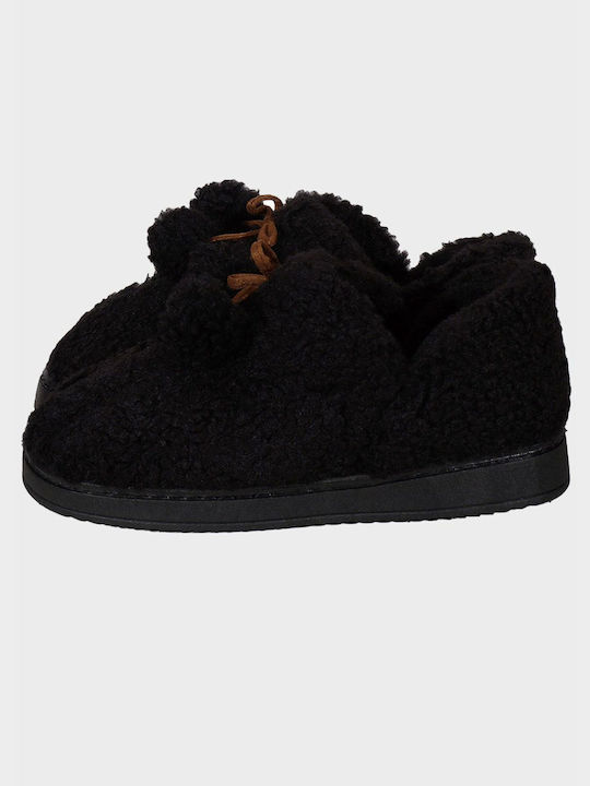 G Secret Closed Women's Slippers With fur in Black color