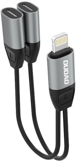 Dudao L17i Converter Lightning male to Lightning 2x female Gray 1pcs