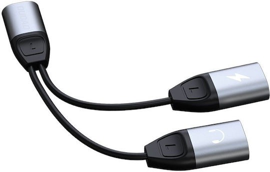 Dudao L17i Converter Lightning male to Lightning 2x female Gray 1pcs