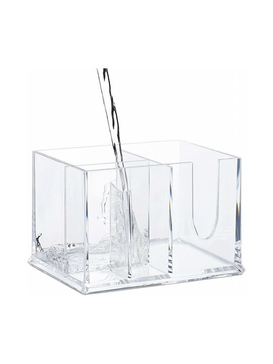 Relaxdays Tabletop Cotton Holder Acrylic Transparent