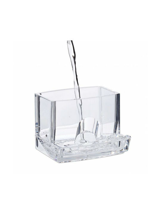 Relaxdays Tabletop Cotton Holder Acrylic Light Brown