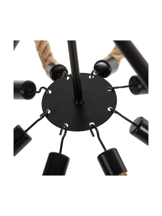 HomeMarkt Πολυέλαιος με Σχοινί Μαύρος HM4178