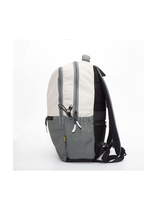 Juxianzi Men's Fabric Backpack with USB Port Gray