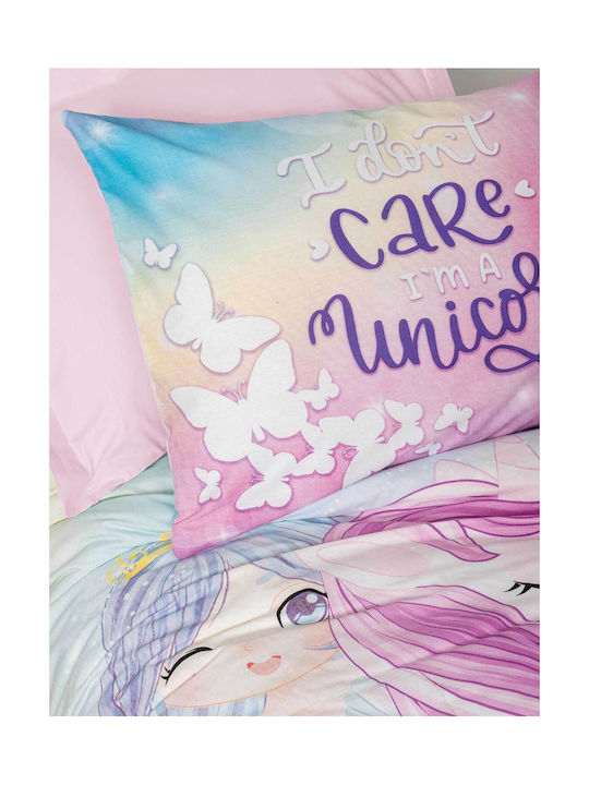 Madi Kids Duvet Set Single with Pillowcase Pink 170x240cm